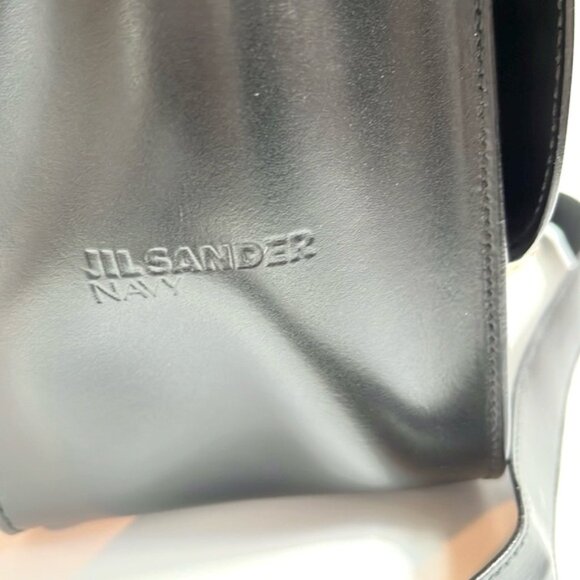 Jil Sander Navy AW/12 Black Leather Convertible Buckled-Flap Backpack main image 13